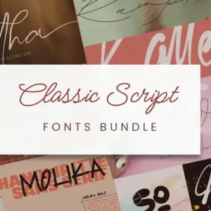 Classic Script Fonts Bundle — Extended License