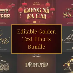Editable Golden Text Effects — Commercial License