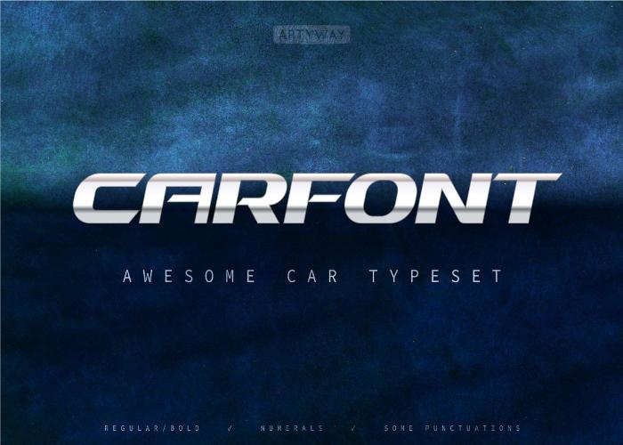 Free Car Font — Extended License Included