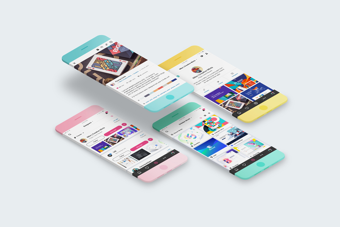 Free Minimalistic Phone Mockups with Extended License