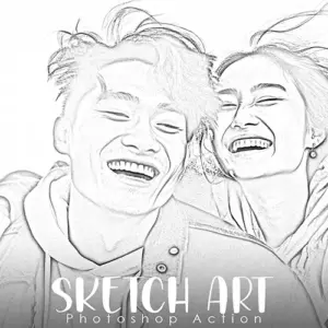 Free Sketch Effect Photoshop Action (5 words)