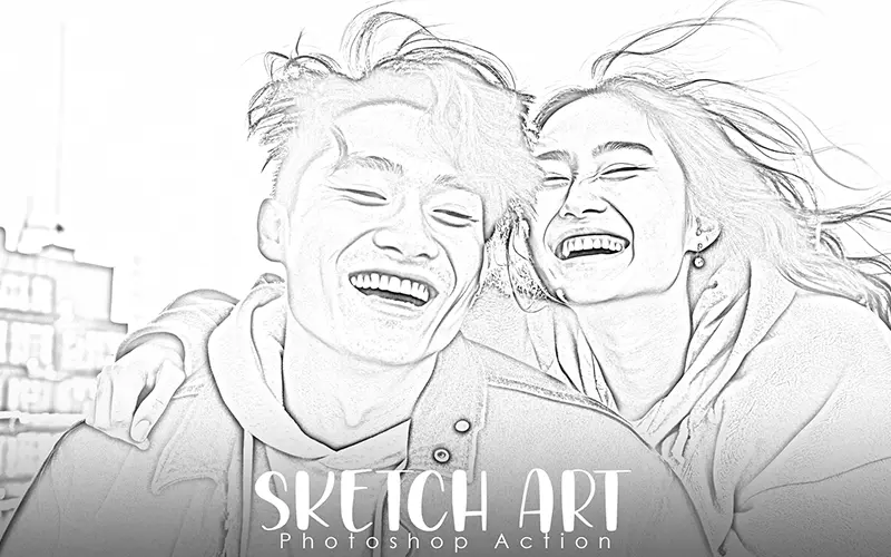 Free Sketch Effect Photoshop Action (5 words)