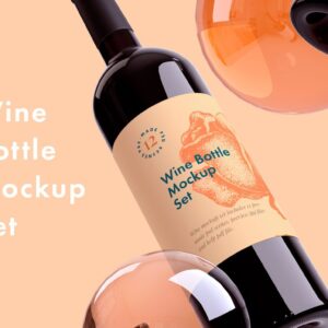 Free Wine Bottle Mockups — Extended License
