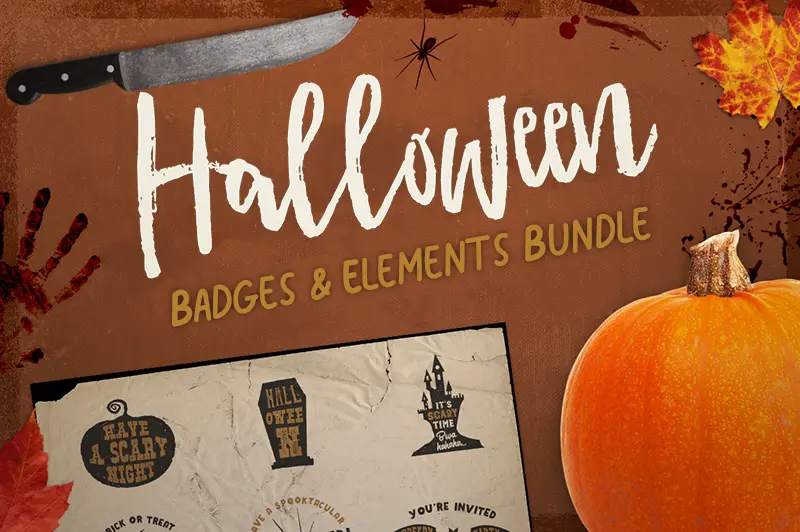 Halloween Badges and Elements — Extended License