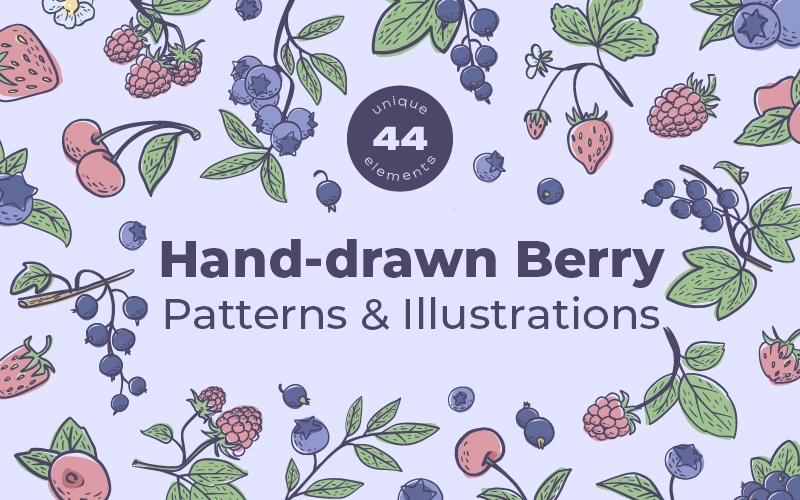 Hand-Drawn Berry Illustrations — Extended License