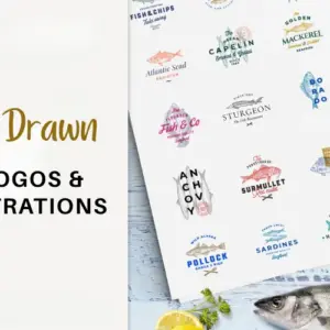 Hand Drawn Fish Logos — Extended License