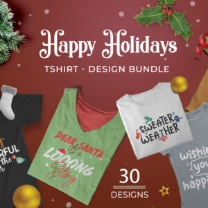 Happy Holiday T-Shirt Design Bundle Freebie