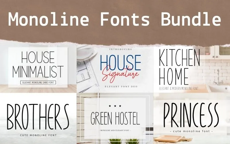 Monoline Fonts Bundle — Extended Commercial License