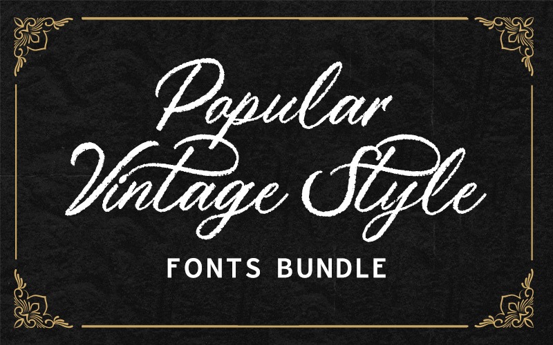 Popular Vintage Font Bundle — Extended License