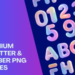 Premium 3D Letters and Numbers PNG Bundle