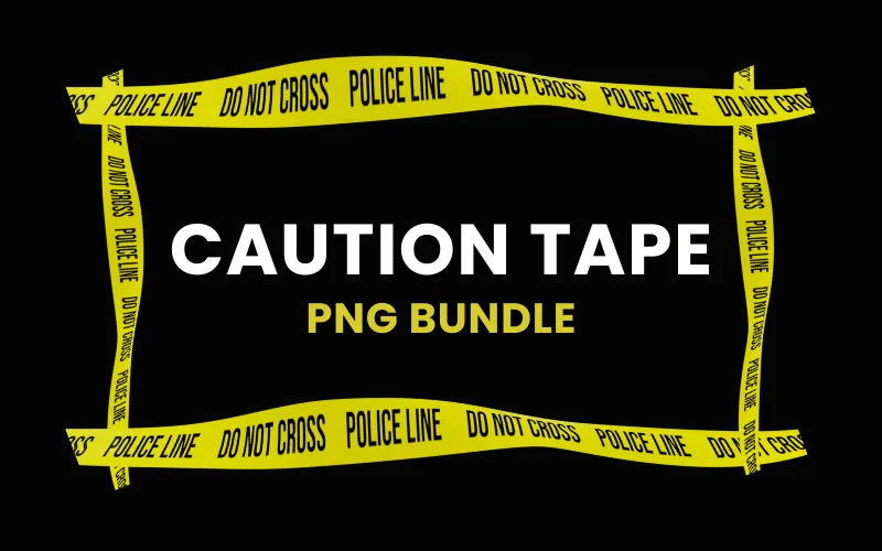Red Yellow Caution Tape PNG Bundle