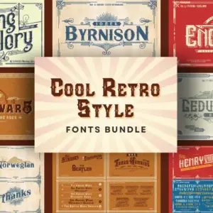 Retro Style Fonts Bundle — Extended License