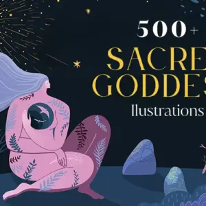 Sacred Goddess Illustrations Bundle — Extended License