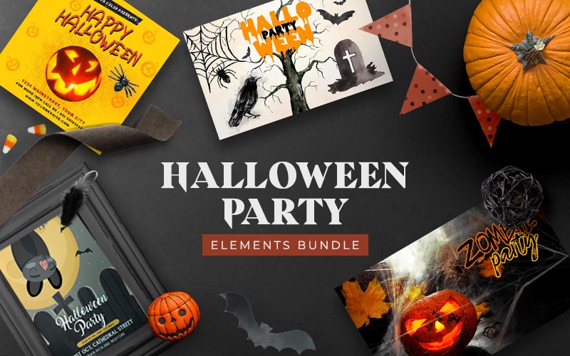 Scary Halloween Party Elements Bundle Freebie