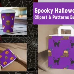 Spooky Halloween Clipart and Patterns (Commercial)