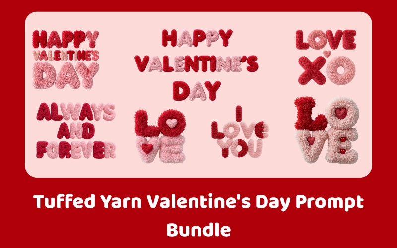 Tuffed Yarn Valentine's Prompt Bundle Commercial License