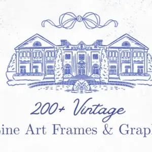 Vintage Line Art Frames — Extended License