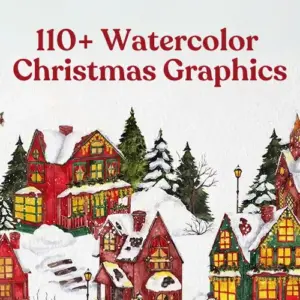 Watercolor Christmas Graphics Bundle (Extended License)